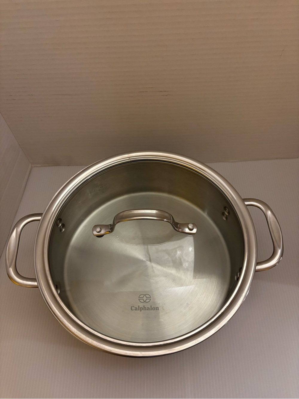 Calphalon 5 Quart Dutch Oven Stockpot Tri-Ply Even Cook with Glass Lid